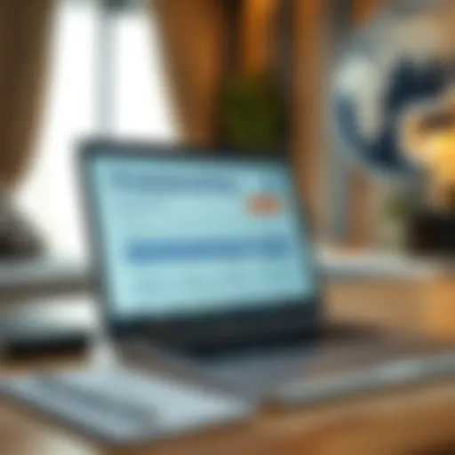 Freelance visa application form on a laptop