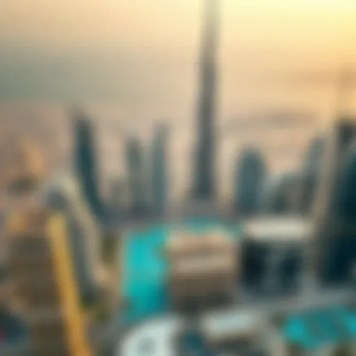 An aerial view of Dubai's skyline showcasing modern architecture