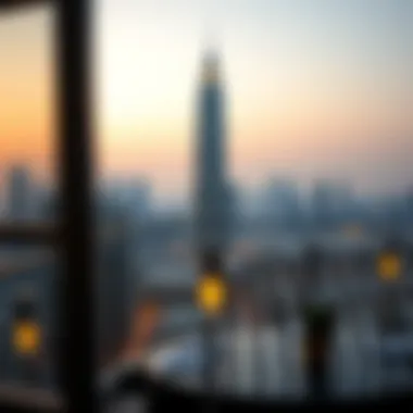 Panoramic view of Dubai skyline featuring Al Mansoor Tiger Tower
