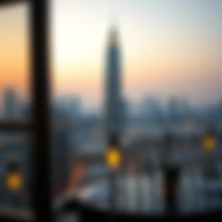 Panoramic view of Dubai skyline featuring Al Mansoor Tiger Tower