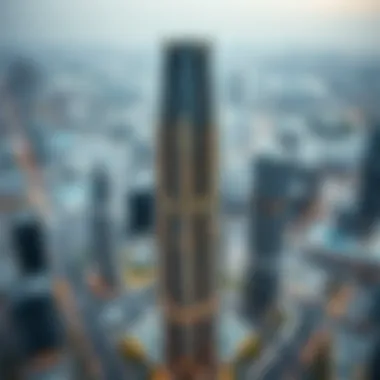 Aerial view of Al Thuraya Building in Dubai's skyline