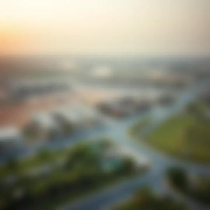 Aerial view of Al Foah showcasing lush greenery and residential areas