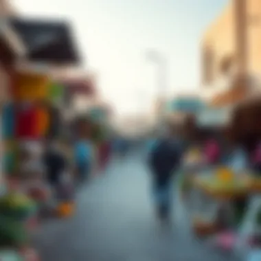 Vibrant market scene in Al Foah, depicting local life and commerce