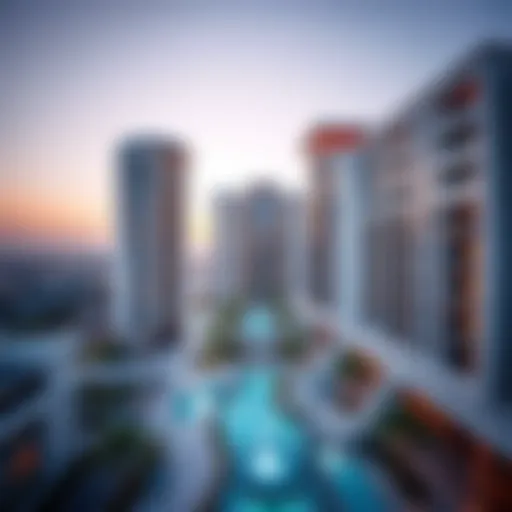 Aerial view of Azure Residences showcasing architectural design
