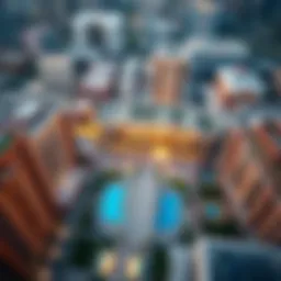 Aerial view of Bay Square showcasing its architectural design