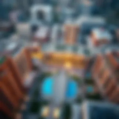 Aerial view of Bay Square showcasing its architectural design