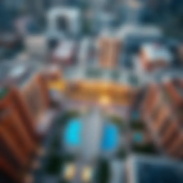 Aerial view of Bay Square showcasing its architectural design