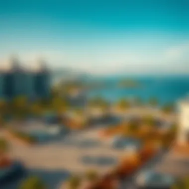 Scenic View of Blue Water Island Parking Scenic view of Blue Water Island with parking areas