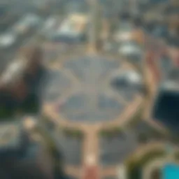 Aerial view of Burjuman parking area highlighting various parking zones