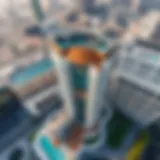 Aerial view of Central Park Plaza Meraas showcasing its stunning architecture