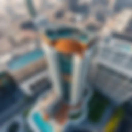 Aerial view of Central Park Plaza Meraas showcasing its stunning architecture