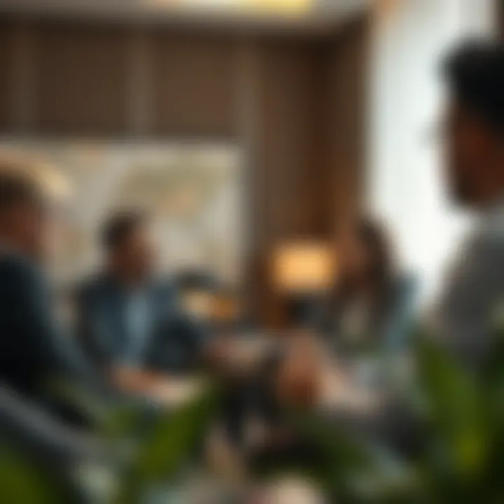 A team discussing investment strategies