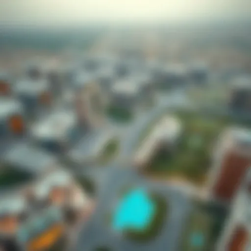 Aerial view of مدينة بدر showcasing modern architecture and green spaces