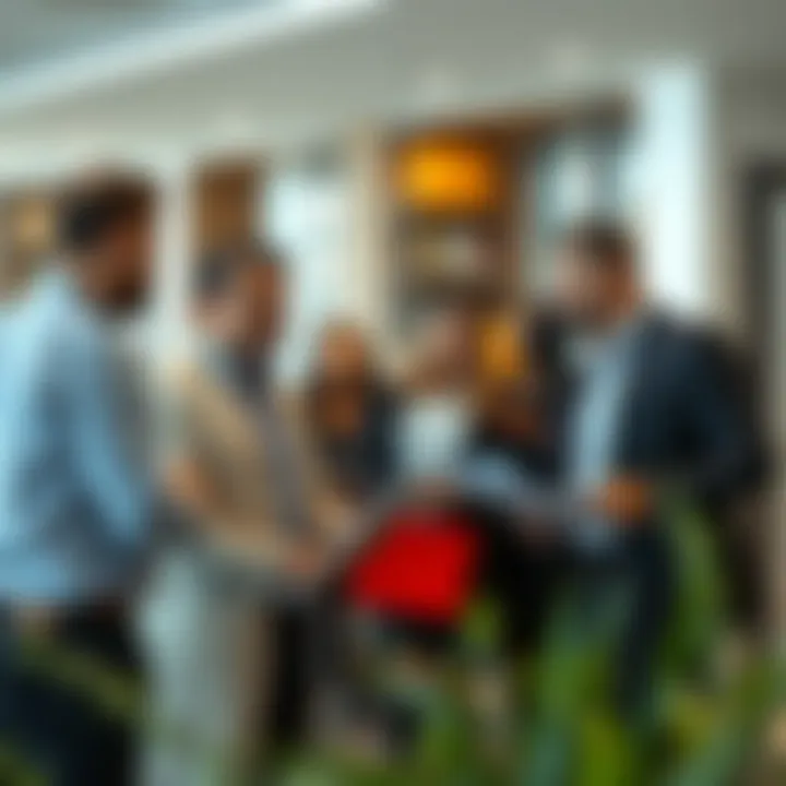 Team of professionals discussing property management