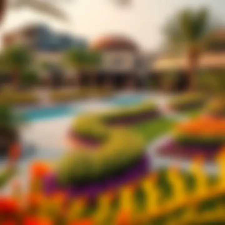 Lush landscaping and community amenities at Creek Water Emaar