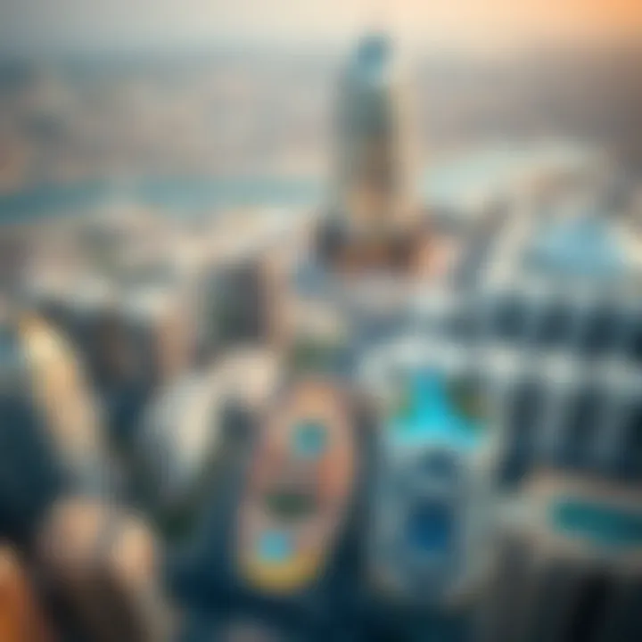 Bird's eye view of Dubai showcasing Damac Merano's prime location