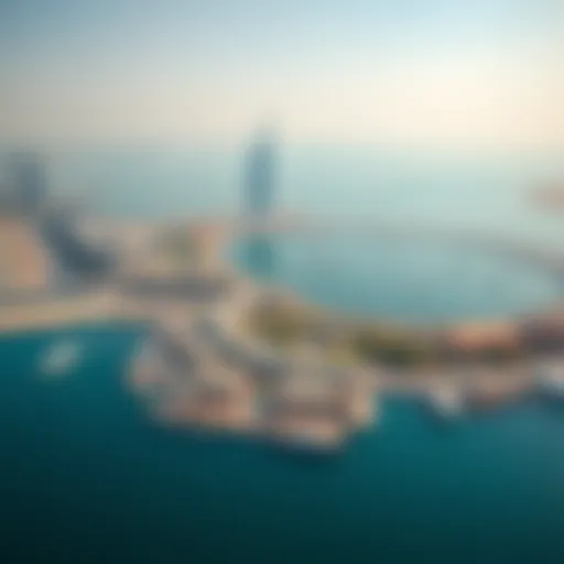 Aerial view of Deira Island showcasing its waterfront design