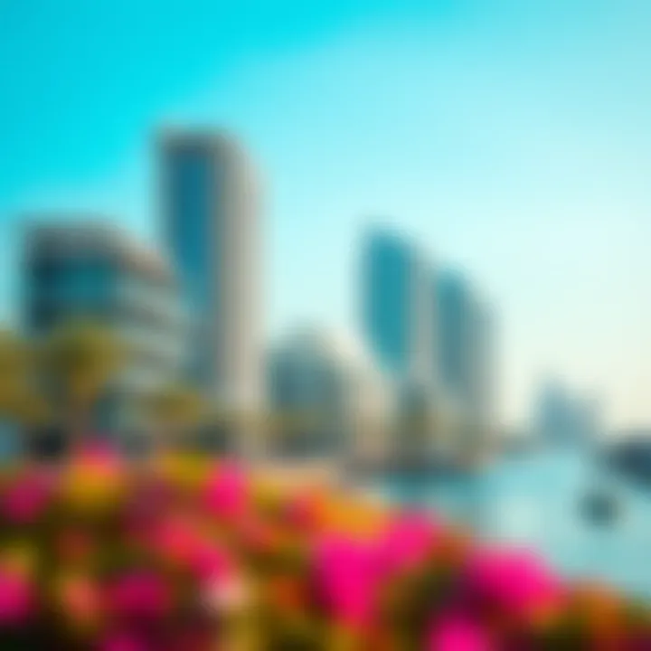 Modern architecture and luxury residences along Deira Island