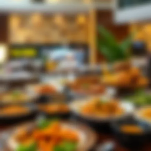 A beautifully arranged table showcasing an array of dishes from various cuisines