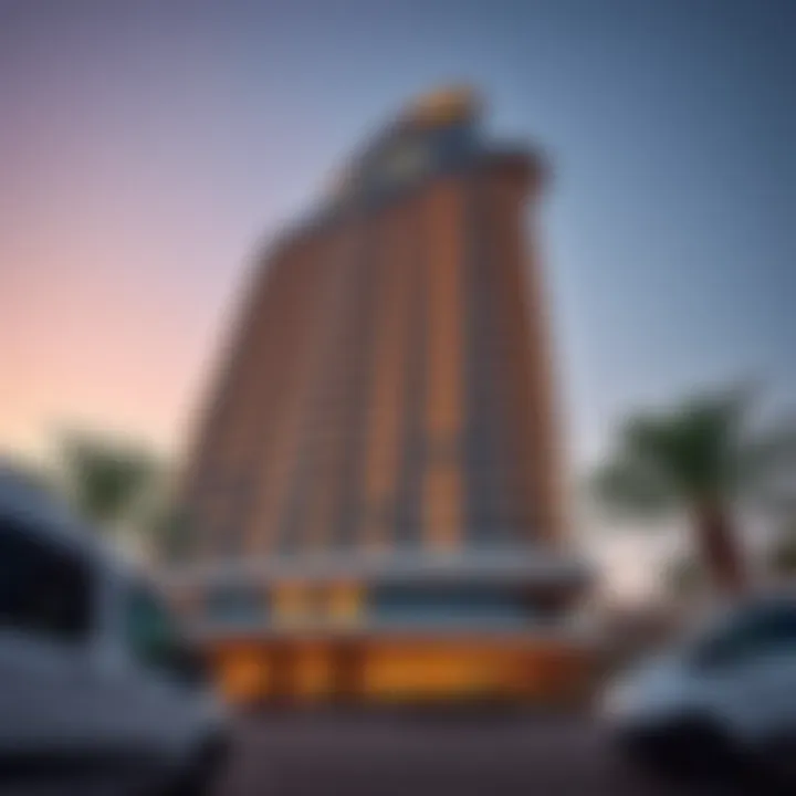 Exterior view of Dolphin Tower showcasing its unique architecture