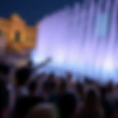 Crowd enjoying the Dubai Mall Fountain Show