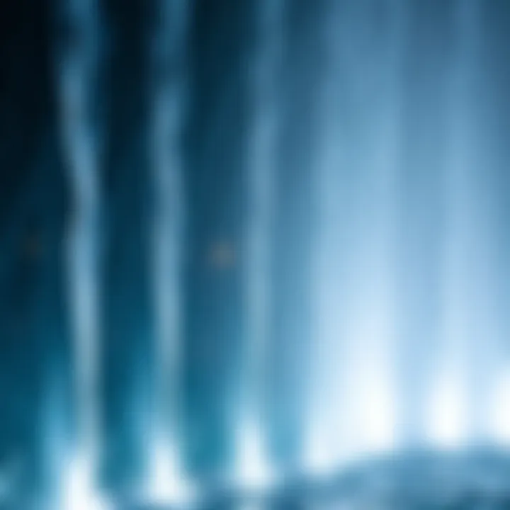 Close-up of water jets in the Dubai Fountain
