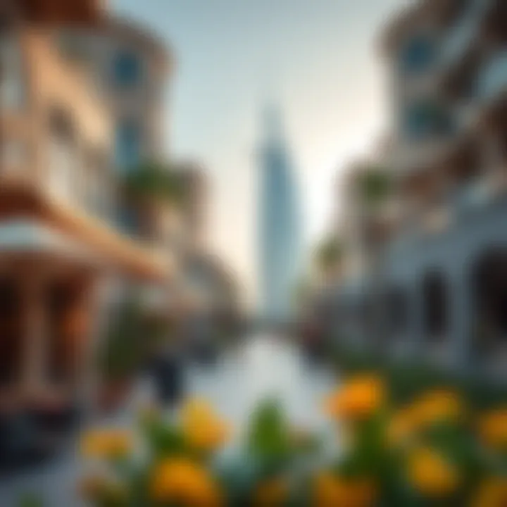 Vibrant community life in Dubai Marina with cafes and parks