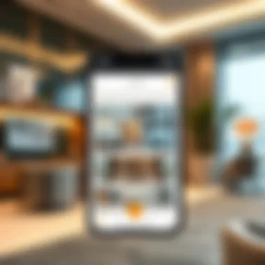 User Interface of the Dubai Properties App User interface of the Dubai Properties App showcasing features