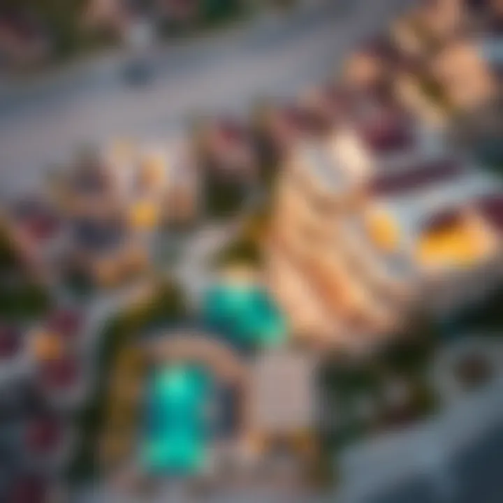 Aerial view of a luxurious villa community in Dubai
