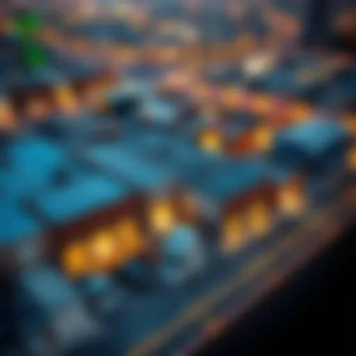 Aerial view of small warehouses in Dubai showcasing their strategic locations