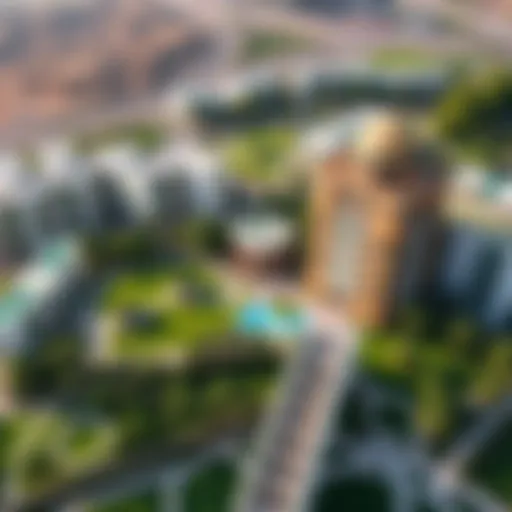 Aerial view of Eden the Valley highlighting its lush green spaces and modern architecture