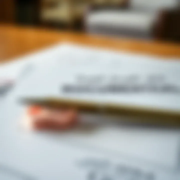 Close-up of essential documents required for property registration