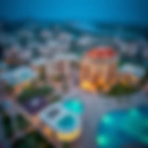 Aerial view of Emarat Bustan showcasing residential architecture
