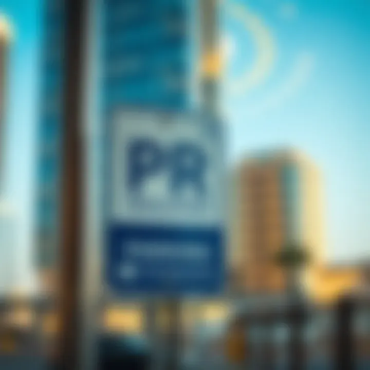 Signage for parking regulations at Etihad Plaza