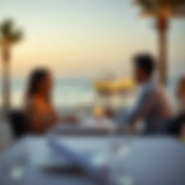 Couple enjoying a private dinner by the beach