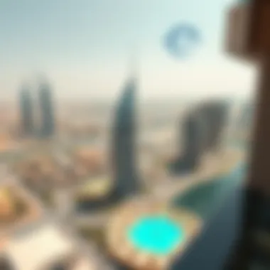 Aerial View of Al Bakhit Tower Aerial view of Al Bakhit Tower and its surrounding area, depicting its strategic location