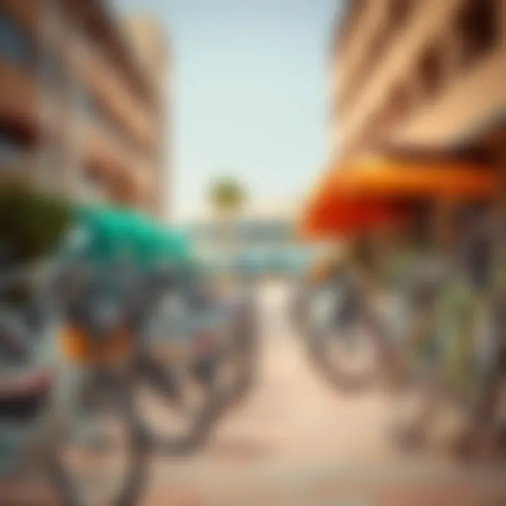 Variety of rental bikes available at Al Qudra