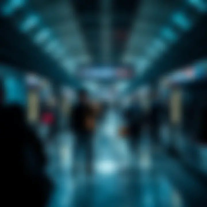 Passengers using Al Qusais Metro station during rush hour.