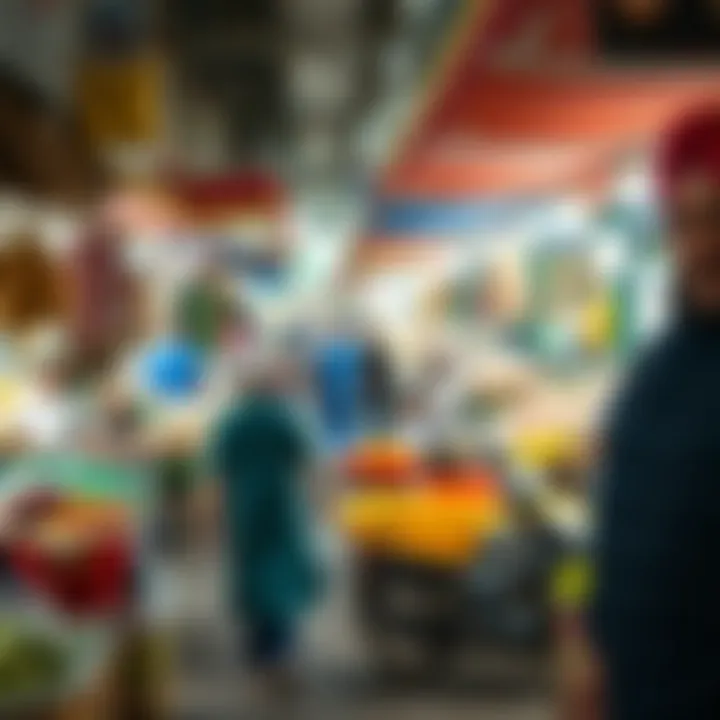 Vibrant market scene highlighting the economic activity on Al Reem Island