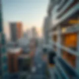 Aerial view of Al Saada Street showcasing modern skyscrapers