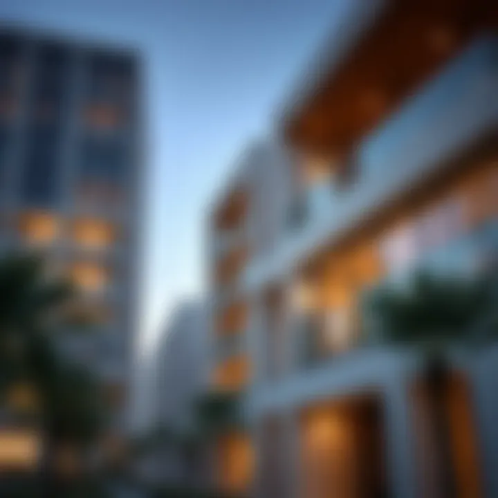 Architectural details of a contemporary building on Al Saada Street