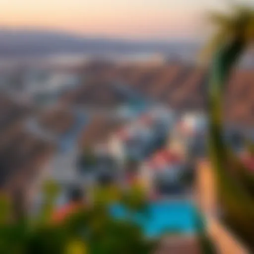 Aerial view of the unique landscape in السيح راس الخيمة
