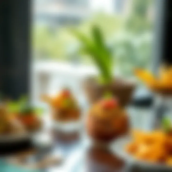 Artfully presented innovative vegetarian dishes