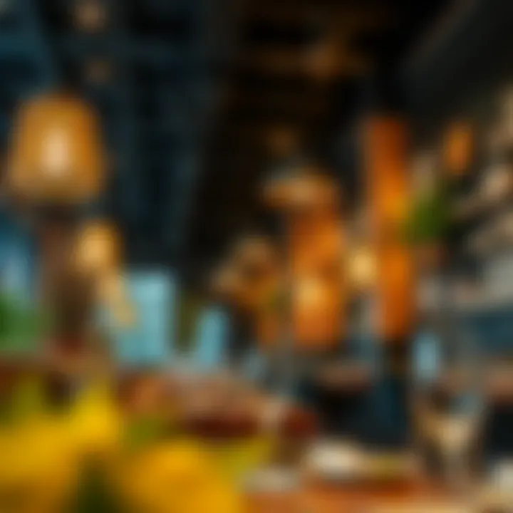 Atmospheric interior of a popular Indian vegetarian restaurant