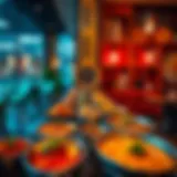 Vibrant display of traditional Indian vegetarian dishes