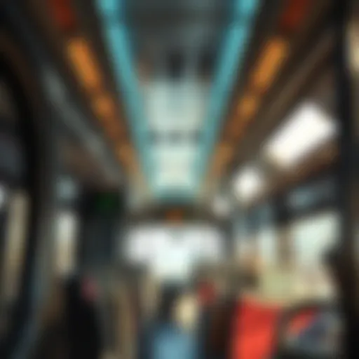 Interior view of a modern bus on the Abu Dhabi to Dubai route