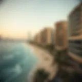 A stunning view of Dubai's coastline showcasing modern architecture and pristine beaches.