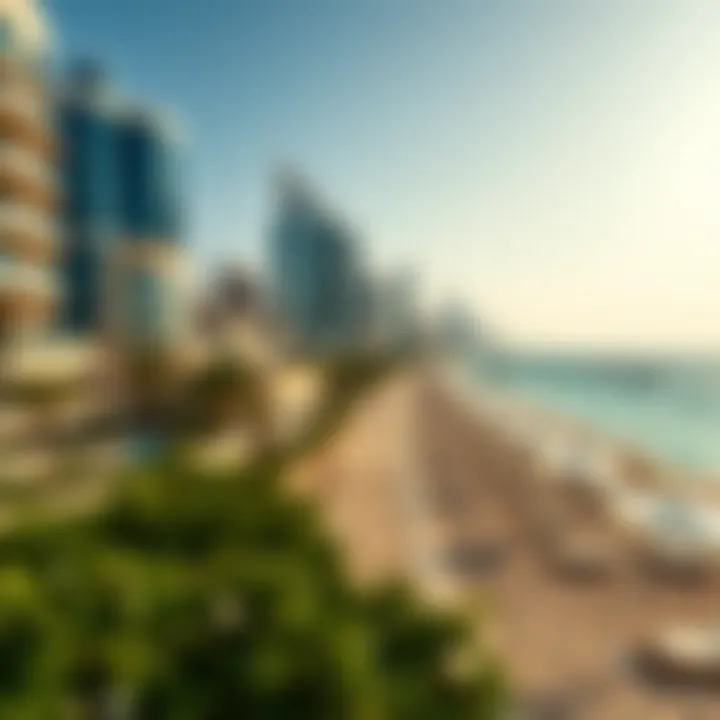 A panoramic perspective highlighting the integration of city beaches with luxury real estate.