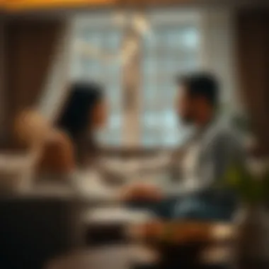 Open Dialogue: Key to Successful Co-Living Couple discussing co-living arrangements in a cozy living space