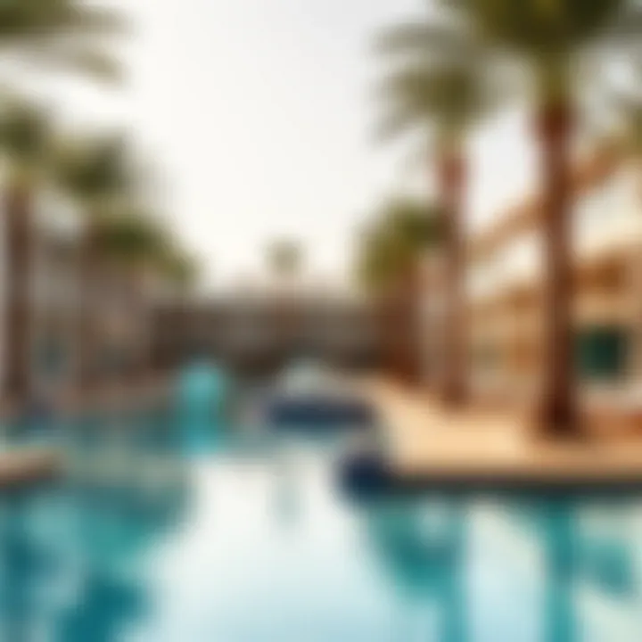 Vibrant lifestyle amenities at Damac Lagoons Marbella, including pools and recreational areas